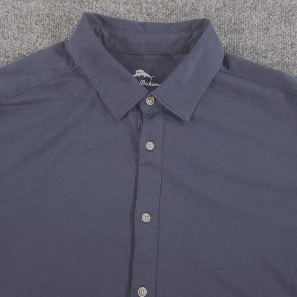 Tommy Bahama Men's Large Navy Blue Short Sleeve Button Down Shirt